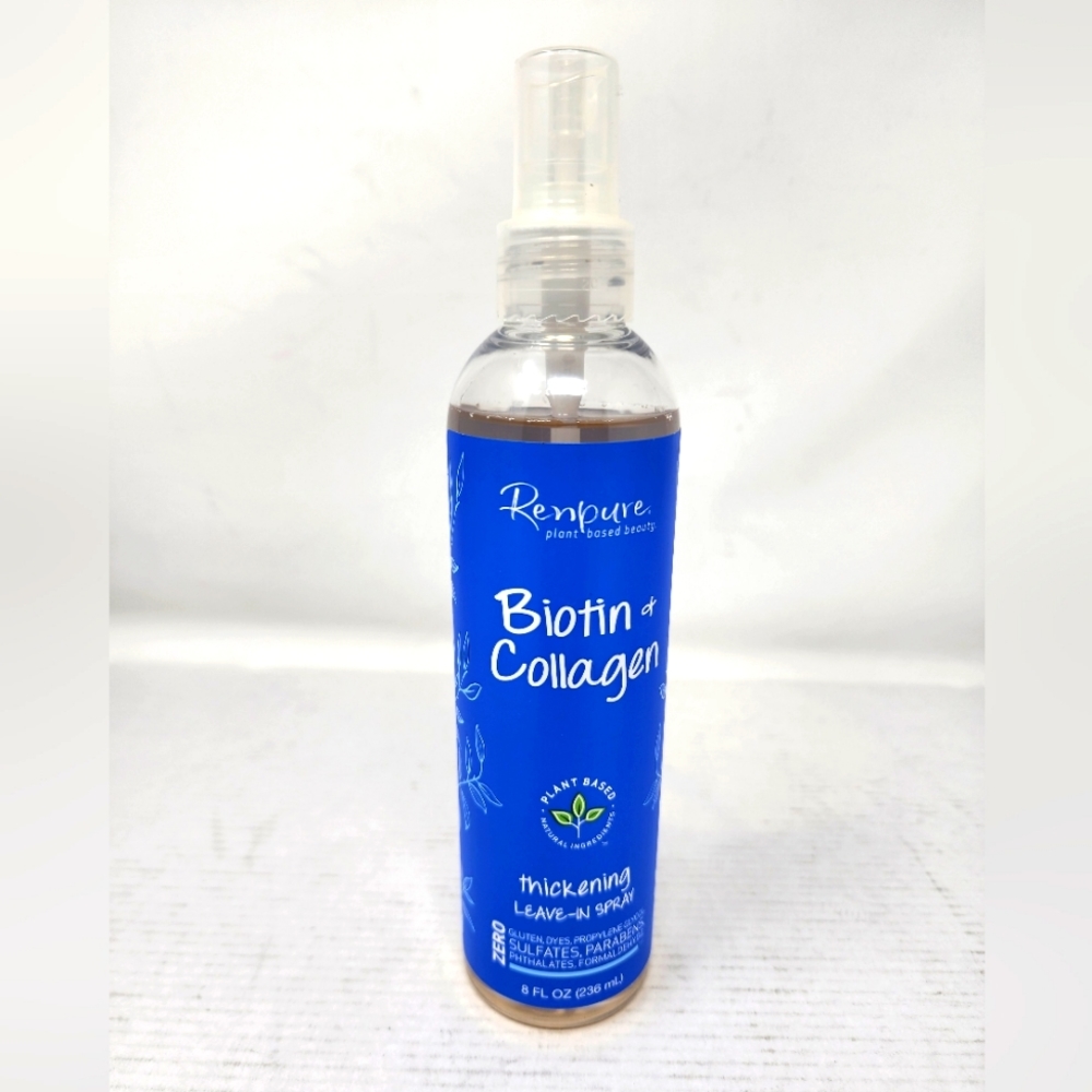 Renpure Plant Based Leave-in Biotin Collagen Thickening Conditioner New